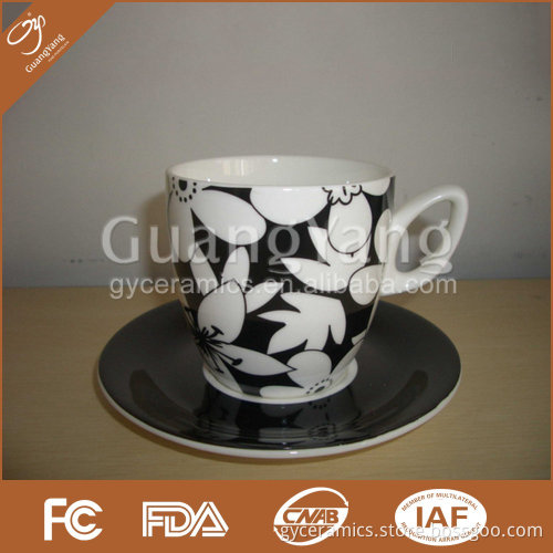 S/6 strengthened bone china tea cup(90cc, TE shape) & saucer in round gift box